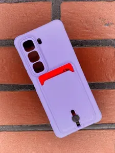 Силиконовый усиленный чехол с карманом для карт на Infinix Hot 50 инфиникс хот 50
