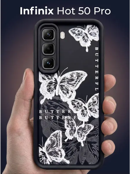 URBAZZA Чехол на infinix Hot 50 Pro с бортиками и рисунком