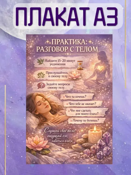 Плакат «Практика Разговор с телом» А3