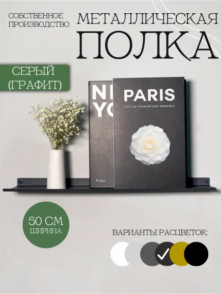 KlaiGroup Полочка металлическая настенная 50 см