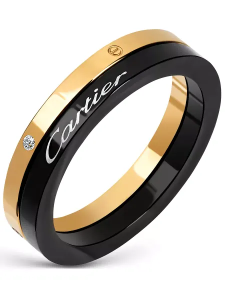 IDEMA Кольцо Cartier Золотисто-черное