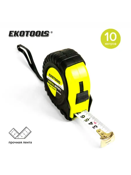 EKOTOOLS Рулетка строительная Метрик 5, 10м*24мм, обрезиненный корпус