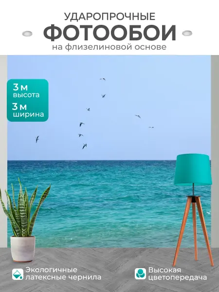 LotsPrints Фотообои "Море в стиле романтизм, где парящие." 3x3м