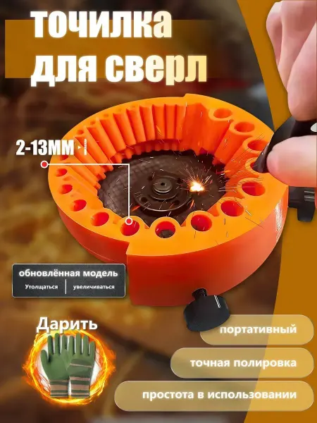 Насадка для заточки сверл УШМ инструменты