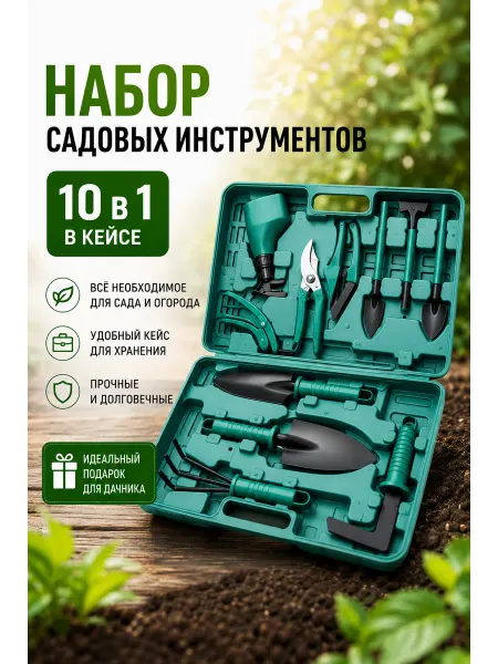 ТоварыHome Набор садовых инструментов для огорода 10 в 1