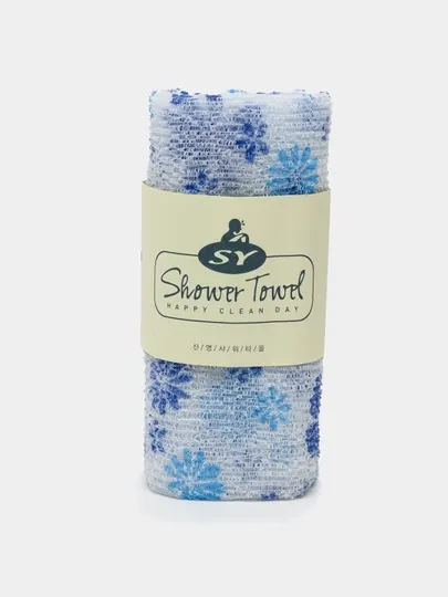 Мочалка-полотенце для душа Shower Towel Happy Clean Day Ромашка, жесткая, 29 * 100 см