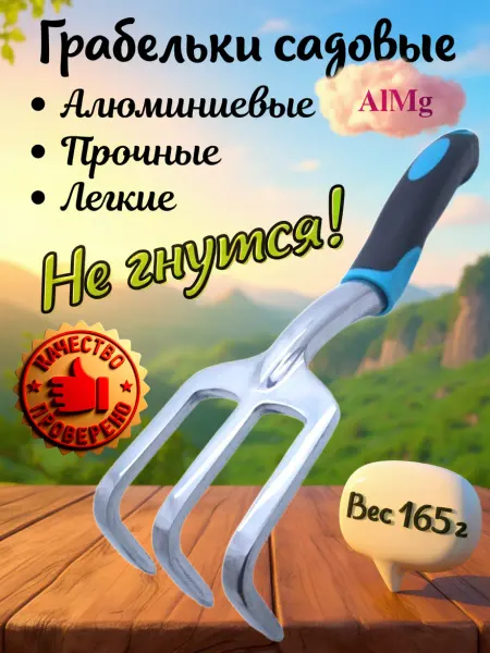Lin Hua Tools Грабельки садовые Голубые, рыхлитель для почвы