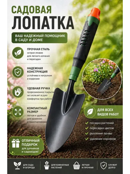 Лопата садовая металлическая