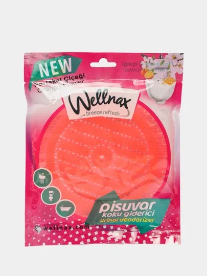 Дезодорант для писсуара Wellnax, оранжевый цветок, 50 г