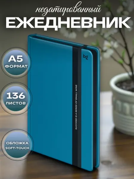 BG Ежедневник недатированный А5, 136 листов, мягкий переплет
