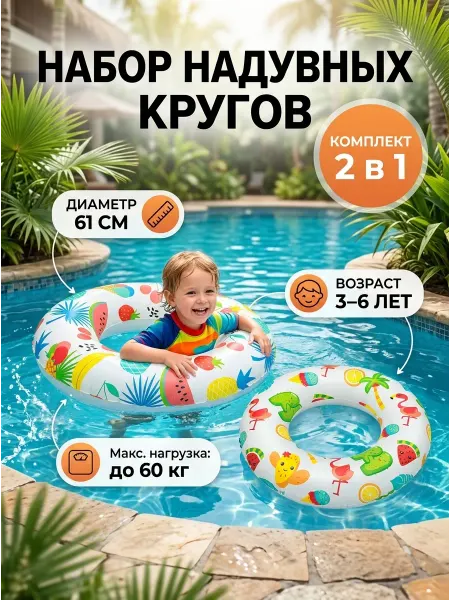 RUSVELT Круг надувной детский набор 2в1 для бассейна