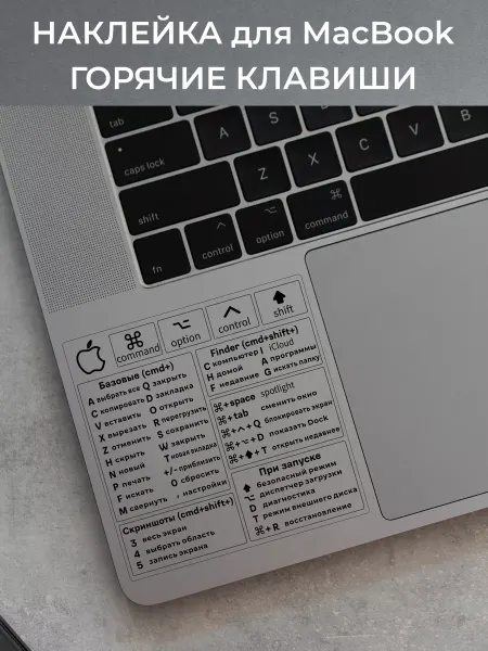 Нет Наклейки на Macbook горячие клавиши