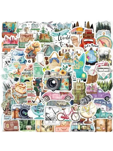 Stickers for you Наклейки на чемодан в акварельном стиле
