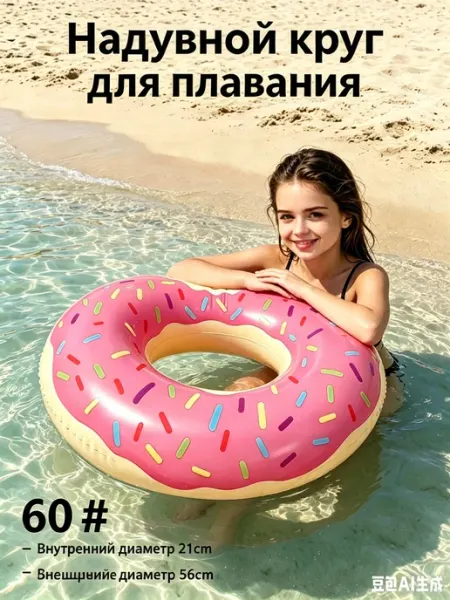 Круг для плавания пончик детский