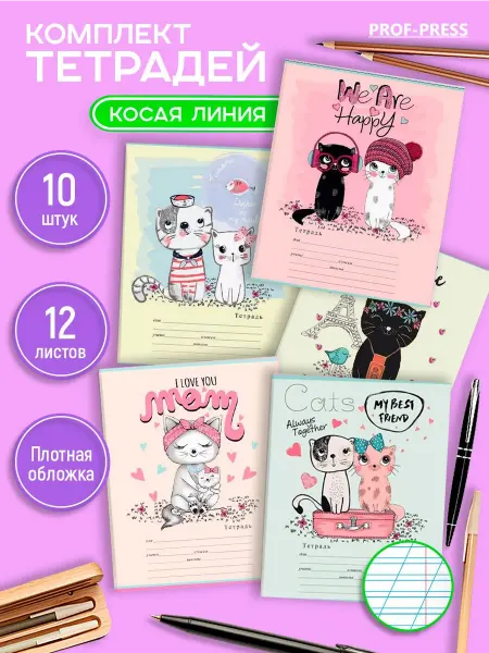 TM Profit Тетрадь в косую линейку 12 листов 10 штук