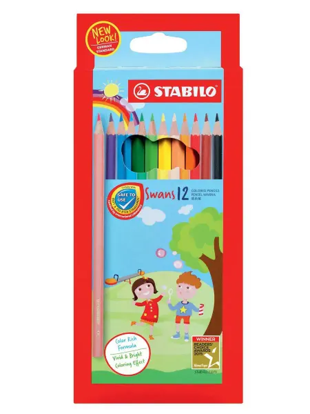 STABILO Карандаши цветные 12 цветов в выдвигающейся коробке-пенале