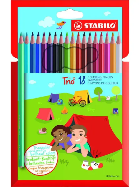 STABILO Карандаши цветные Trio трехгранные, 18 цветов