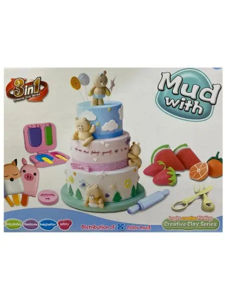 Пластилин Mud with Игровой набор с пластилином Торт Mud with 3in1