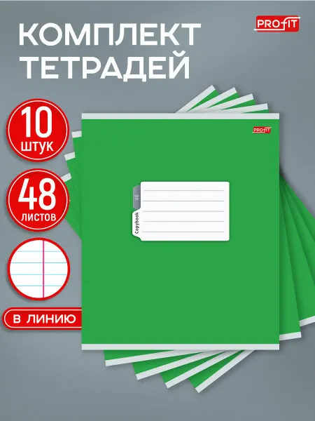 TM Profit Тетрадь 48 листов в линейку 10 штук