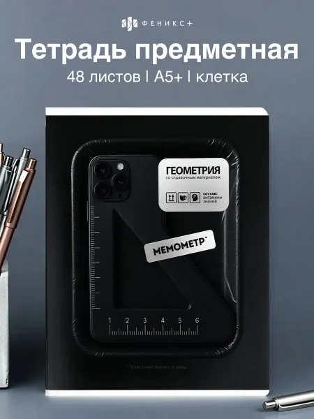 Феникс+ Тетрадь предметная геометрия 48 листов клетка