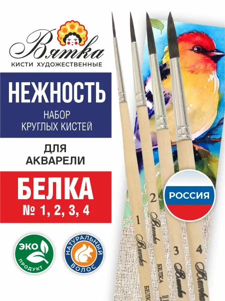 Вятка Кисти белка для рисования художественные набор Нежность