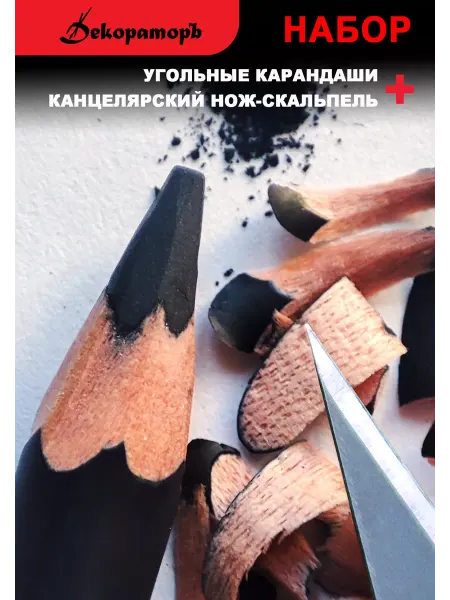 Декораторъ Набор художника Угольные карандаши и скальпель