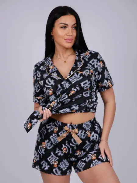 M-BRAND Пижама с шортами хлопок на пуговицах