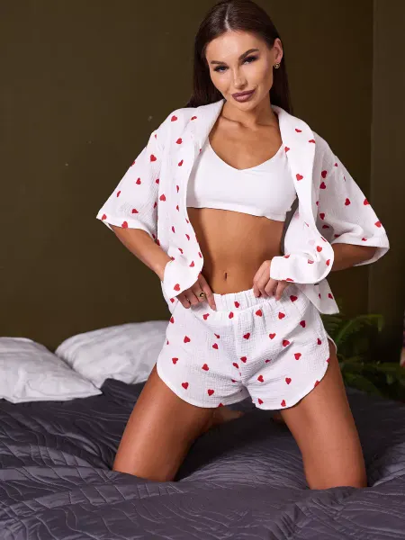 BLUMY Пижама с рубашкой и шортами муслиновая