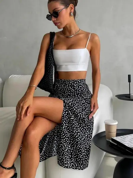Camicia Sale Юбка осенняя длинная с разрезом нарядная