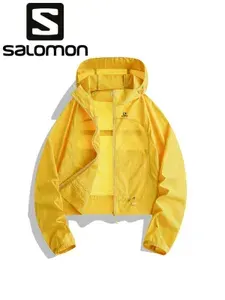 Велокуртка Salomon Летняя ультратонкая солнцезащитная куртка UPF 50+ для рыбалки и велоспорта, дышащая ветровка от солнца для бега и активного отдыха, влагоотводящая тактическая кофта для мужчин и женщин