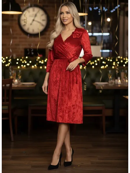 Esmirelle Платье с запахом бархатное праздничное