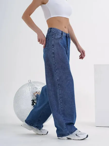 KK fashion Джинсы багги широкие прямые бойфренды y2k оверсайз момы