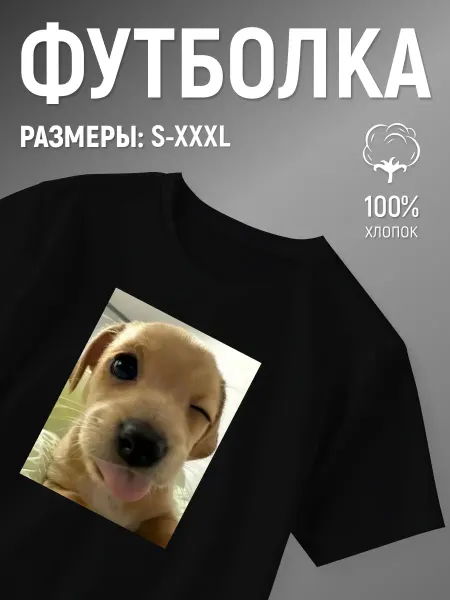 KILENI Футболка мем черная базовая с принтом
