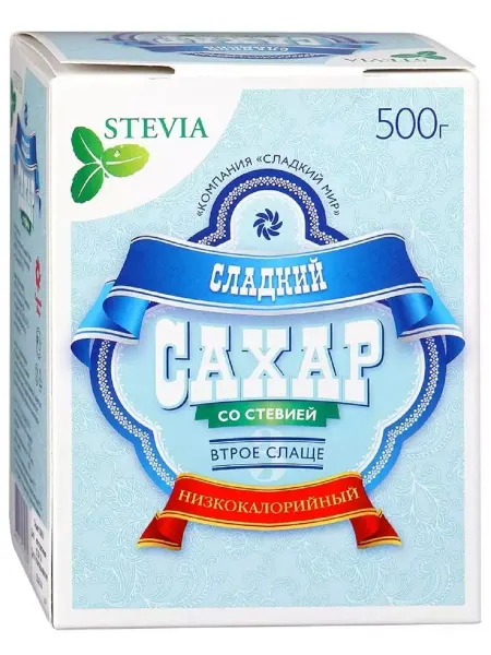 Сладкий Сахар белый со стевией 500 г - 1 шт