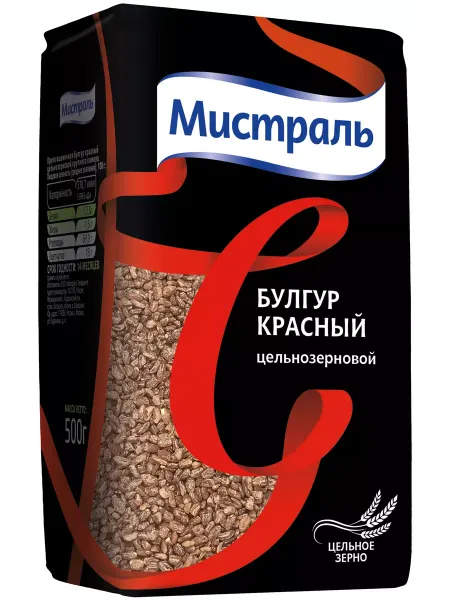 МИСТРАЛЬ Булгур красный цельнозерновой, 500г