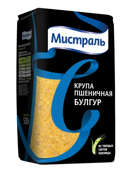 МИСТРАЛЬ Булгур белый дробленый пропаренный 500 г