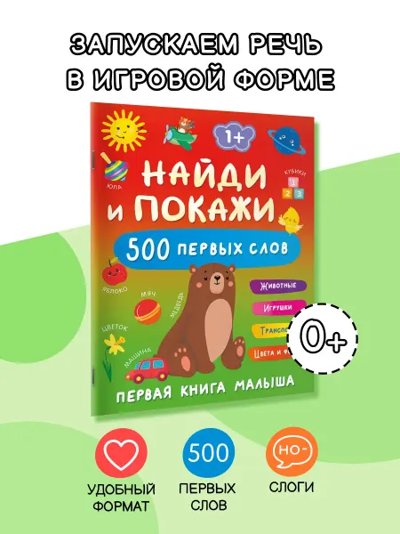 Издательство АСТ Найди и покажи первая книга малыша. 500 первых слов