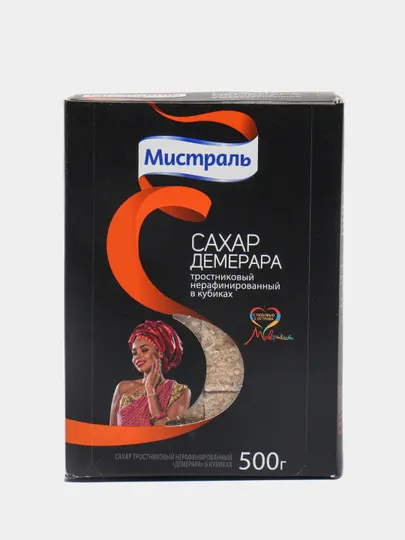 МИСТРАЛЬ Сахар тростниковый нерафинированный Демерара в кубиках 500 г