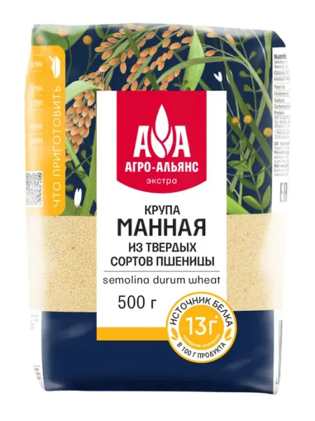 Агро-Альянс Манная крупа из твердой пшеницы 500г