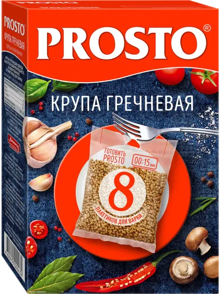 Крупа гречневая PROSTO высший сорт, в пакетиках, 8х62, 500г