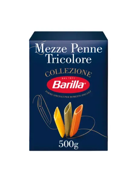 Barilla Макароны Мецце Пенне Триколоре из твёрдых сортов,500