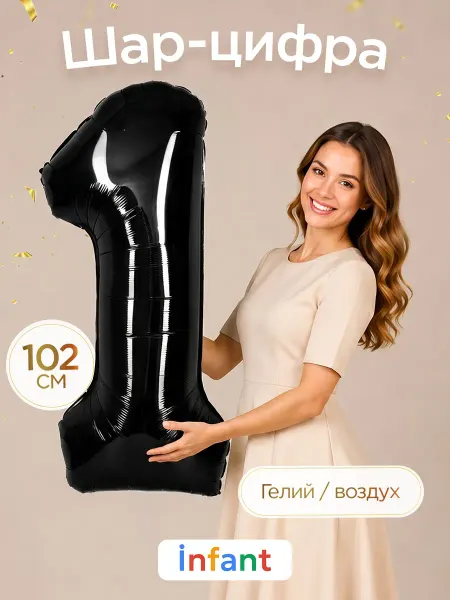 INFANT Фольгированный воздушный шар цифра 1