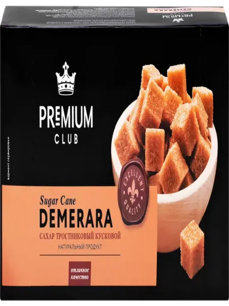 Сахар тростниковый PREMIUM CLUB кусковой, 500г