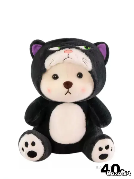 Мягкая игрушка мишка в капюшоне 40см