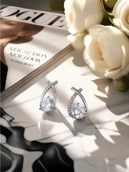 TakoNa Accessorize Бижутерия серьги гвоздики с фианитом и кристаллами