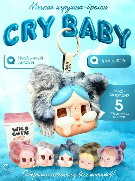 Cry Baby брелок котик игрушка сюрприз в коробке