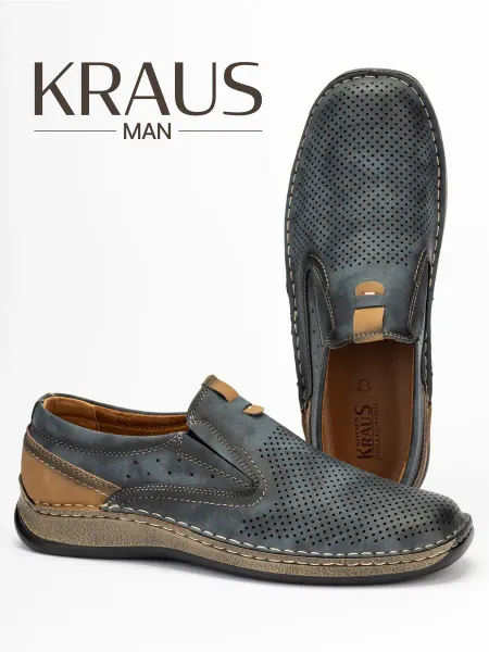 KRAUS Collection Лоферы мужские кожаные летние