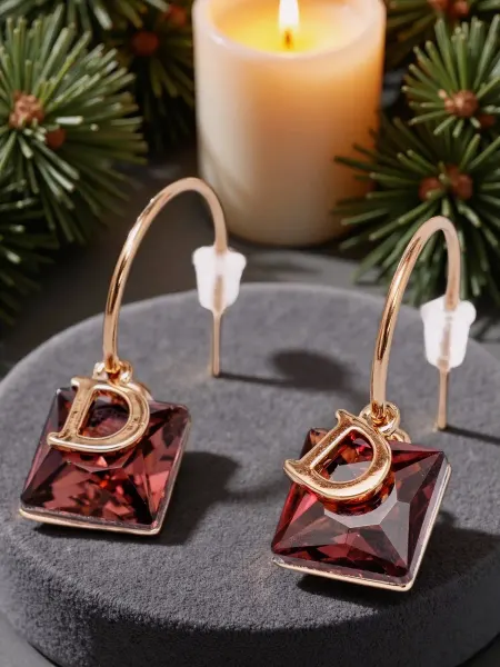 DONNA NOVA Серьги крупный камень бижутерия
