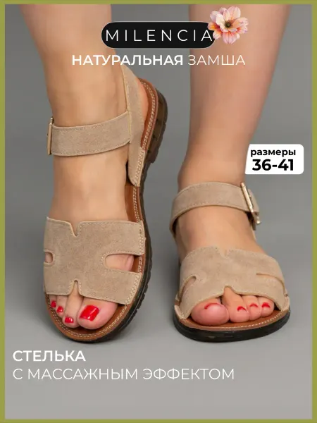 Milencia Босоножки летние натуральная кожа