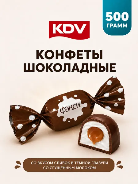 KDV Конфеты Фэнси со сливочным вкусом 500 г
